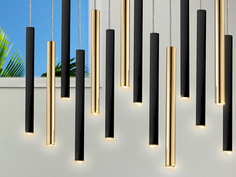 Schuller Lighting Large lamps Varas 373425G  ·VARAS· LAMP 14L. GOLD/BLACK MAX. 3M.