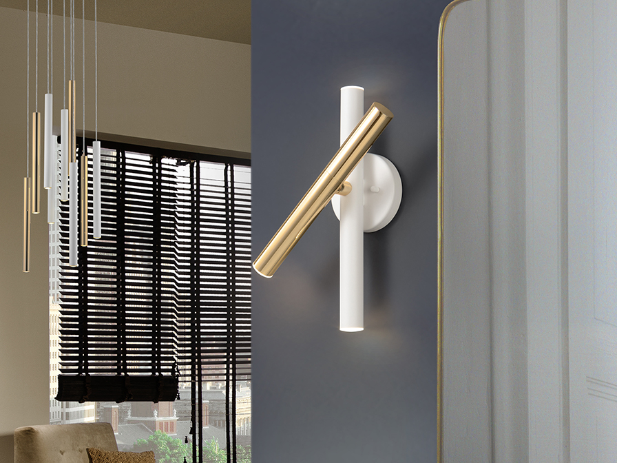Schuller Lighting Wall lamps Varas 373869  ·VARAS· WALL LAMP GOLD/WHITE 3L.