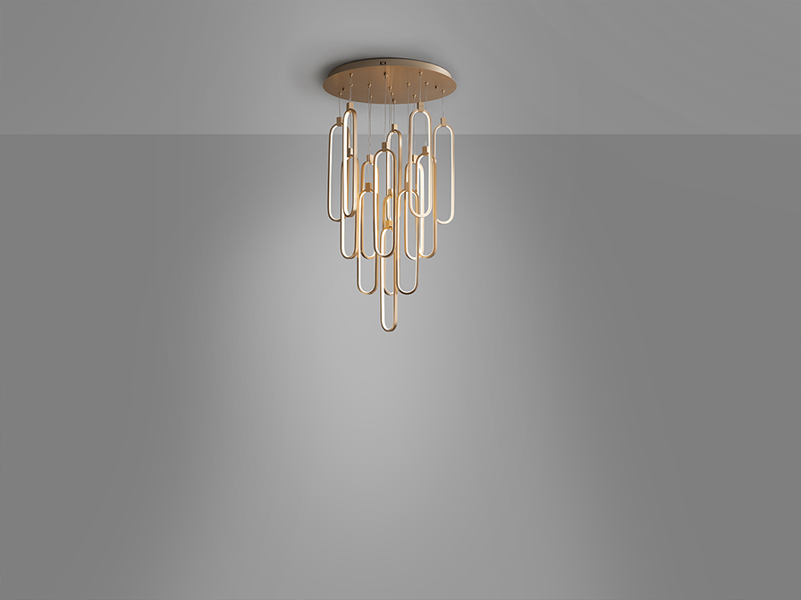 Schuller Lighting Pendants Colette 787433D  COLETTE - LAMP 14L ROSE GOLD DIMMABLE